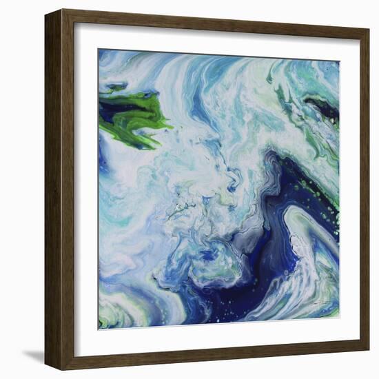 Blue Lagoon Abstract 3-Jean Plout-Framed Giclee Print