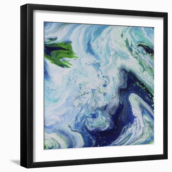 Blue Lagoon Abstract 3-Jean Plout-Framed Giclee Print