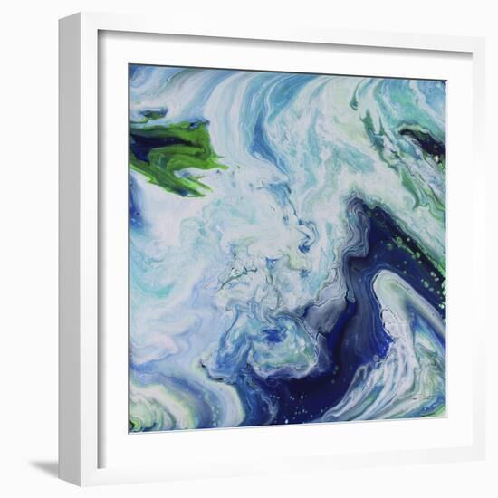 Blue Lagoon Abstract 3-Jean Plout-Framed Giclee Print