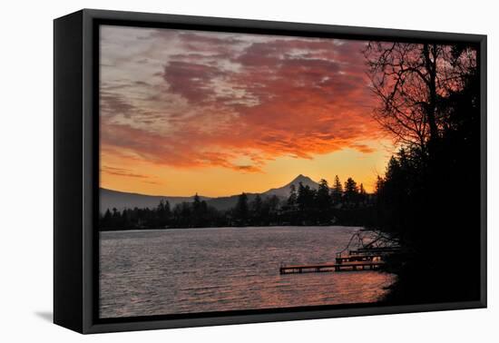 Blue Lake and Mt Hood at Sunrise, Oregon, USA-Jaynes Gallery-Framed Premier Image Canvas