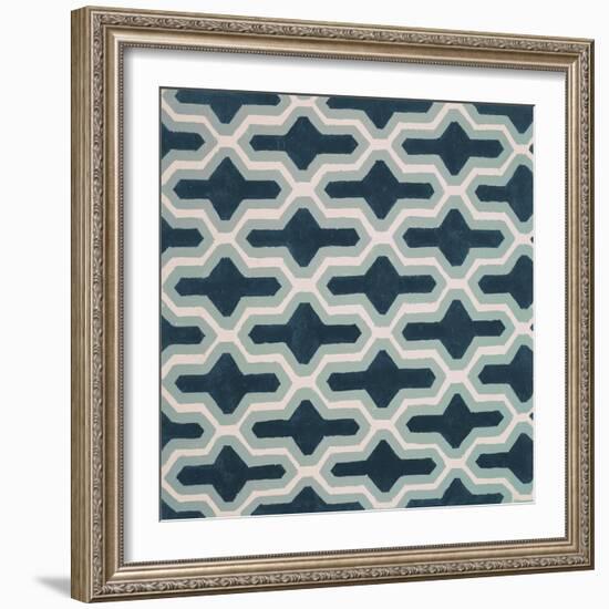 Blue Lattice Pattern I-Lanie Loreth-Framed Art Print