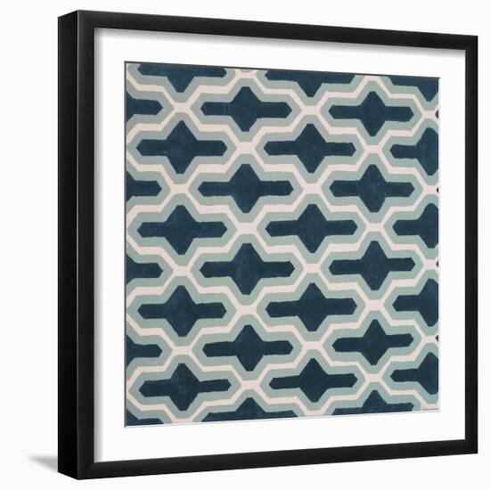 Blue Lattice Pattern I-Lanie Loreth-Framed Art Print
