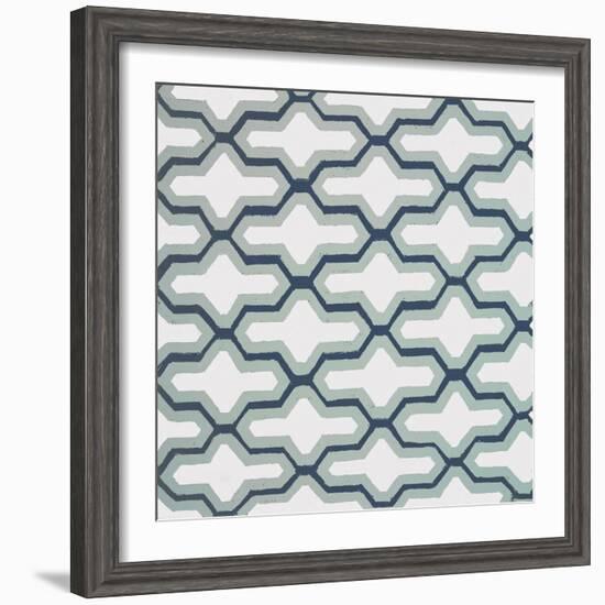 Blue Lattice Pattern II-Lanie Loreth-Framed Premium Giclee Print