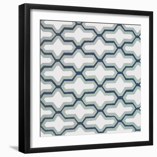 Blue Lattice Pattern II-Lanie Loreth-Framed Premium Giclee Print