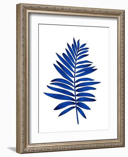 Blue Leaf Branch-Jasmine Woods-Framed Art Print