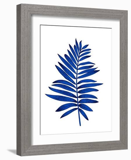 Blue Leaf Branch-Jasmine Woods-Framed Art Print