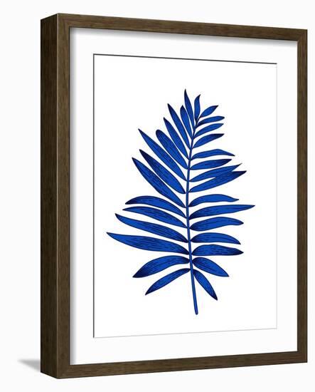 Blue Leaf Branch-Jasmine Woods-Framed Art Print