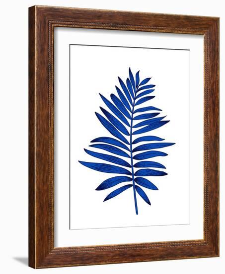 Blue Leaf Branch-Jasmine Woods-Framed Art Print