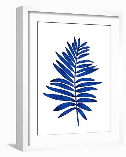 Blue Leaf Branch-Jasmine Woods-Framed Art Print