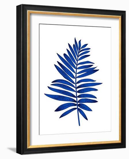Blue Leaf Branch-Jasmine Woods-Framed Art Print