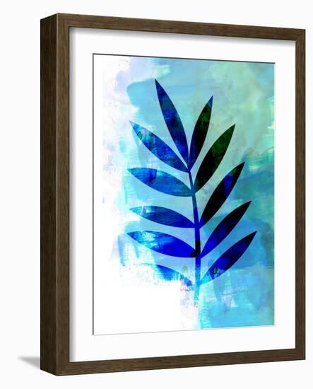 Blue Leaf Watercolor III-Jasmine Woods-Framed Art Print