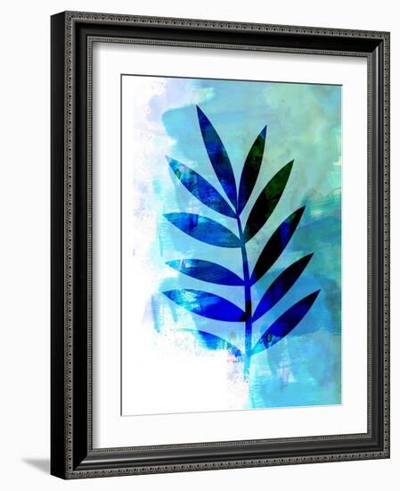 Blue Leaf Watercolor III-Jasmine Woods-Framed Art Print