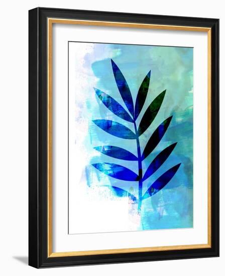 Blue Leaf Watercolor III-Jasmine Woods-Framed Art Print