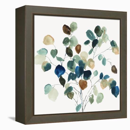 Blue Leaves Branch-Asia Jensen-Framed Stretched Canvas