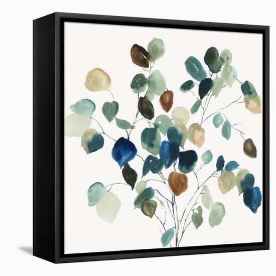 Blue Leaves Branch-Asia Jensen-Framed Stretched Canvas