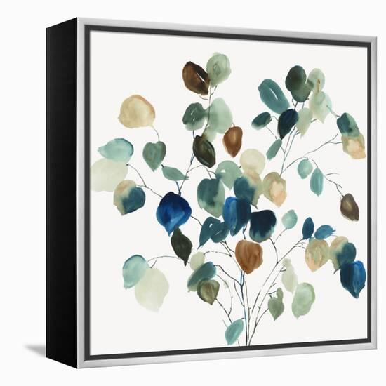 Blue Leaves Branch-Asia Jensen-Framed Stretched Canvas