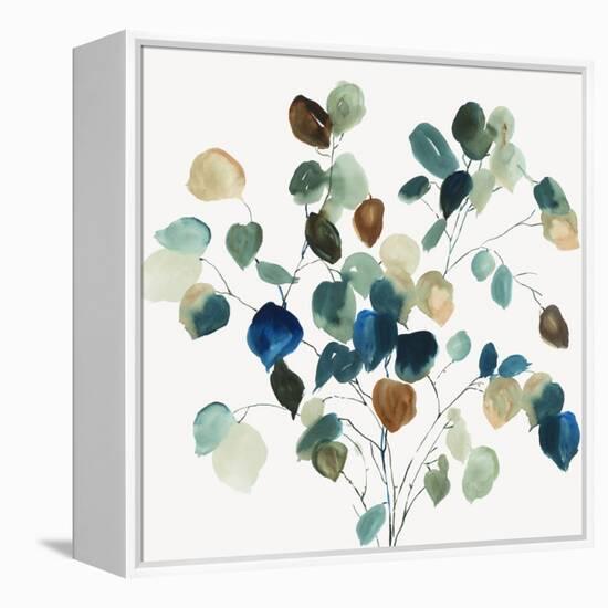 Blue Leaves Branch-Asia Jensen-Framed Stretched Canvas