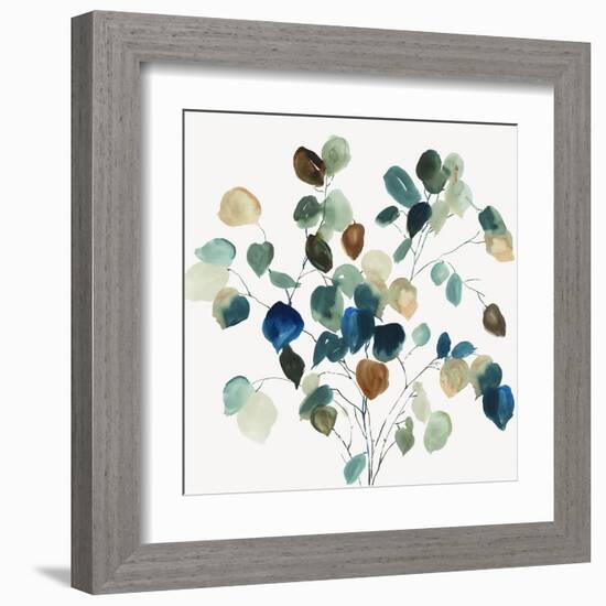 Blue Leaves Branch-Asia Jensen-Framed Art Print