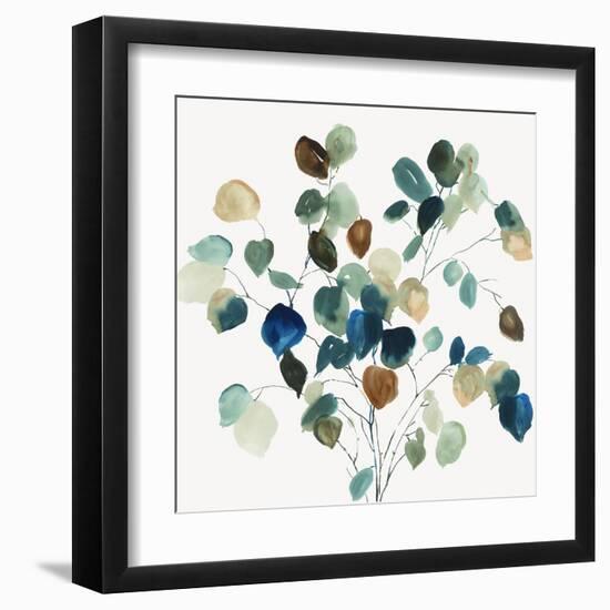 Blue Leaves Branch-Asia Jensen-Framed Art Print