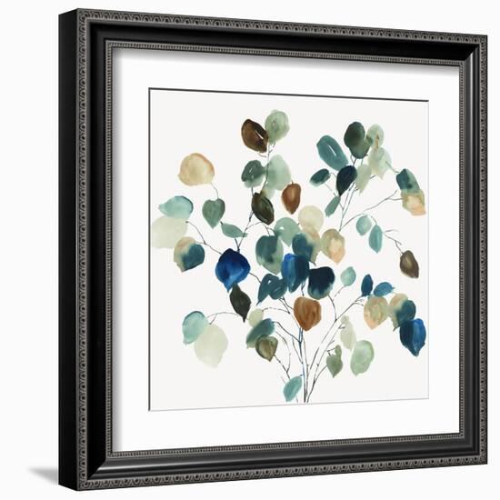Blue Leaves Branch-Asia Jensen-Framed Art Print