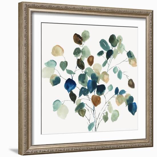 Blue Leaves Branch-Asia Jensen-Framed Art Print