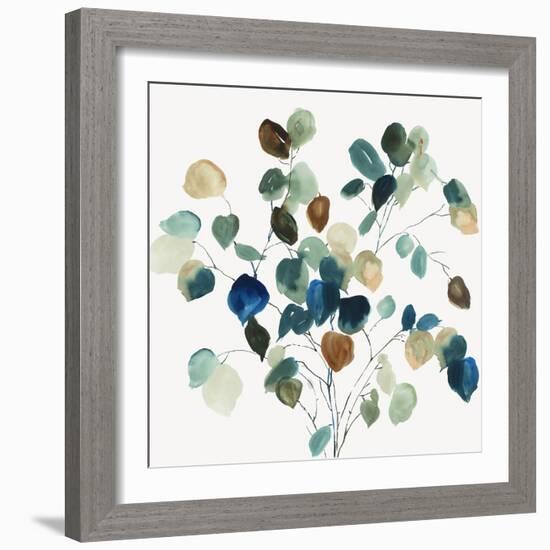 Blue Leaves Branch-Asia Jensen-Framed Art Print