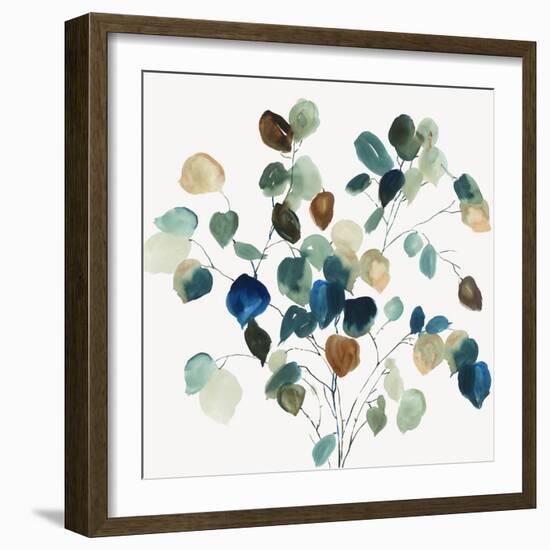 Blue Leaves Branch-Asia Jensen-Framed Art Print