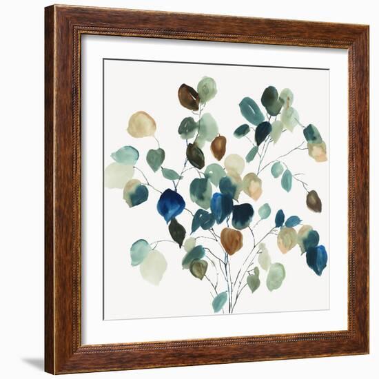 Blue Leaves Branch-Asia Jensen-Framed Art Print