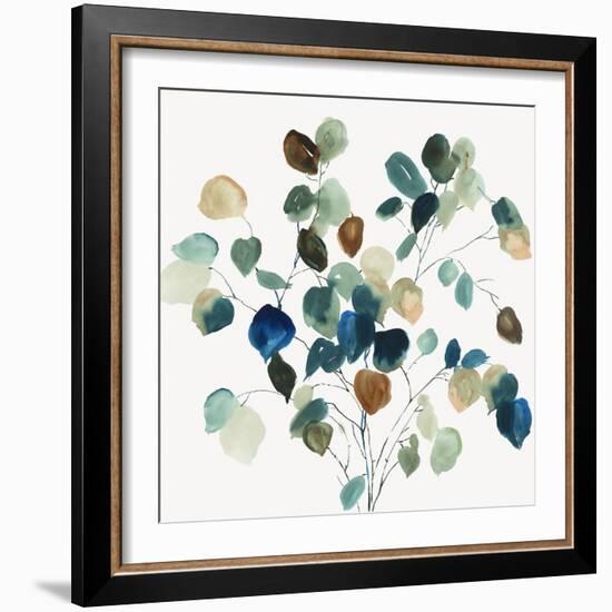 Blue Leaves Branch-Asia Jensen-Framed Art Print