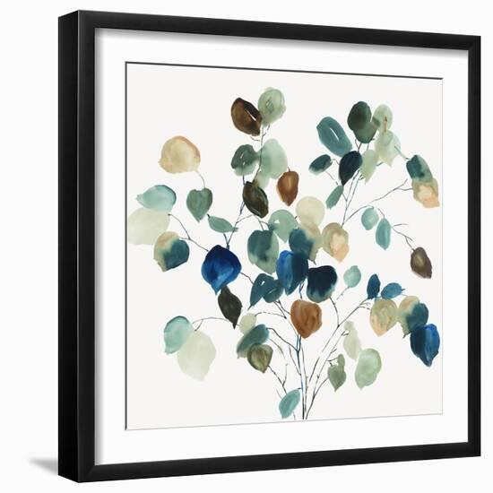 Blue Leaves Branch-Asia Jensen-Framed Art Print