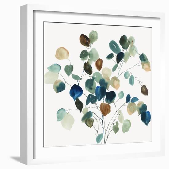 Blue Leaves Branch-Asia Jensen-Framed Art Print