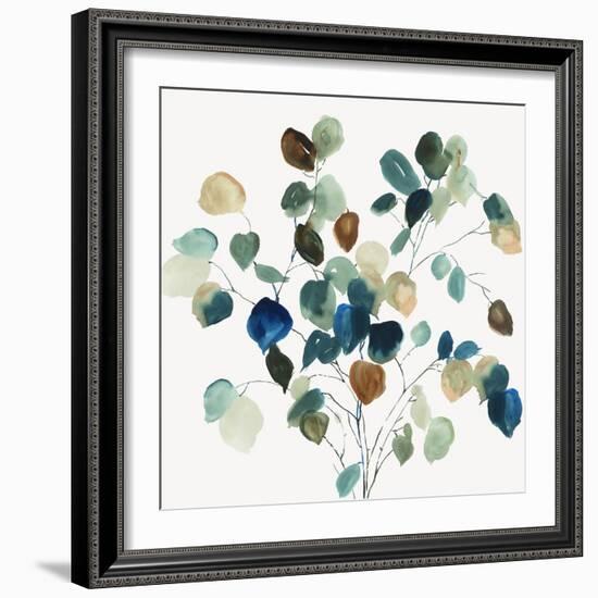 Blue Leaves Branch-Asia Jensen-Framed Art Print