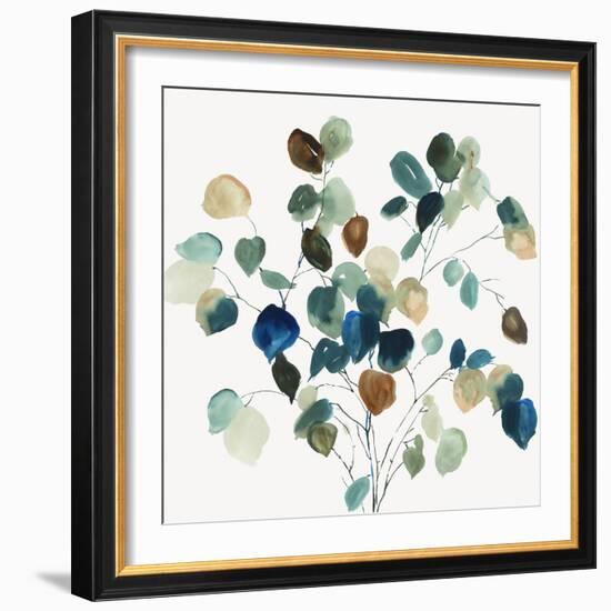 Blue Leaves Branch-Asia Jensen-Framed Art Print