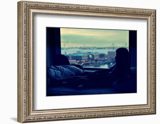 Blue Light Yokohama-U-Kei-Framed Photographic Print