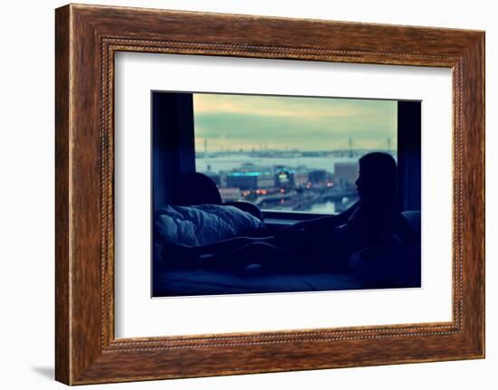 Blue Light Yokohama-U-Kei-Framed Photographic Print