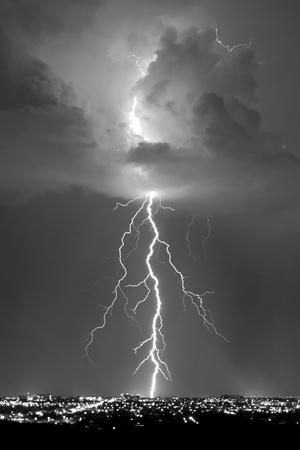 Blue Lightning Bw Photo Douglas Taylor Art Com