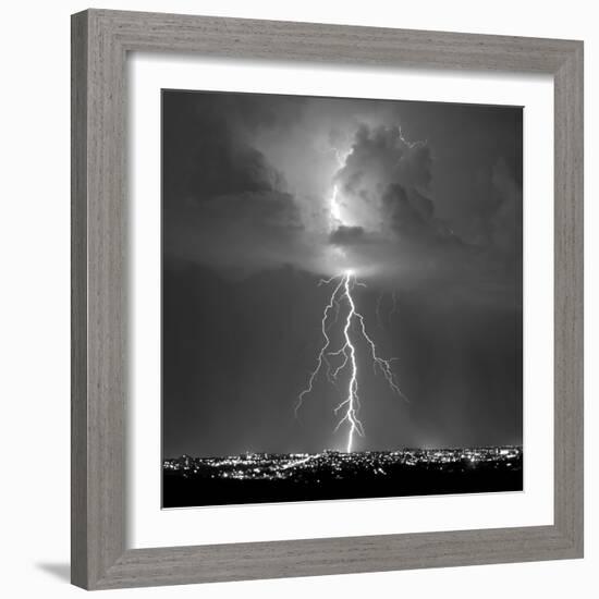 Blue Lightning Sq BW-Douglas Taylor-Framed Photo