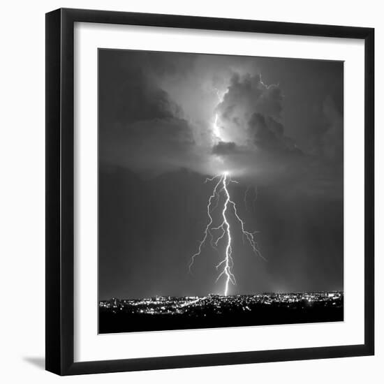 Blue Lightning Sq BW-Douglas Taylor-Framed Photo