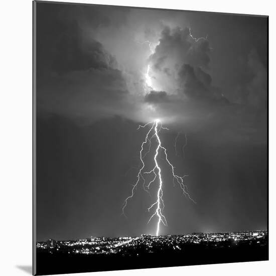 Blue Lightning Sq BW-Douglas Taylor-Mounted Photo