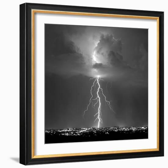 Blue Lightning Sq BW-Douglas Taylor-Framed Photo