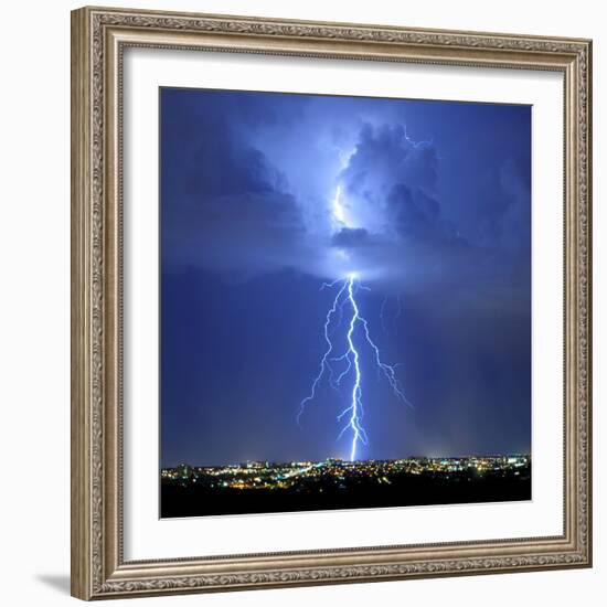 Blue Lightning Sq-Douglas Taylor-Framed Photo