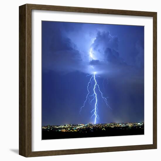 Blue Lightning Sq-Douglas Taylor-Framed Photo