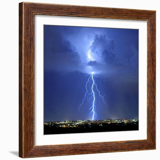 Blue Lightning Sq-Douglas Taylor-Framed Photo