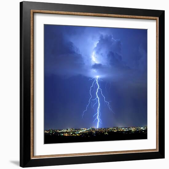 Blue Lightning Sq-Douglas Taylor-Framed Photo