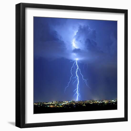 Blue Lightning Sq-Douglas Taylor-Framed Photo