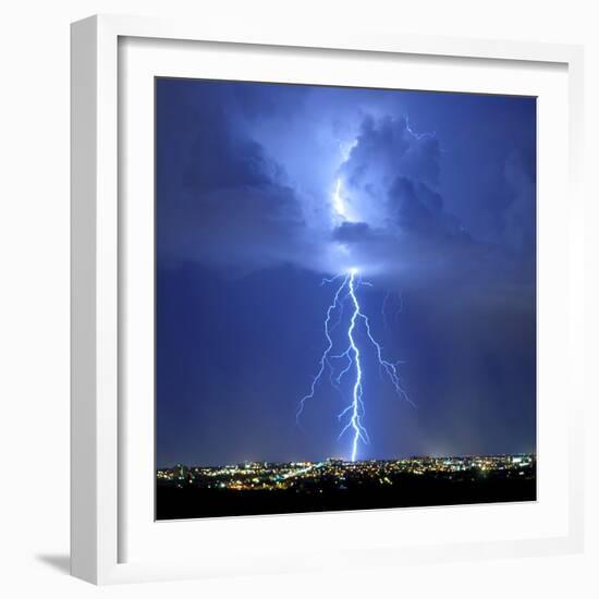 Blue Lightning Sq-Douglas Taylor-Framed Photo