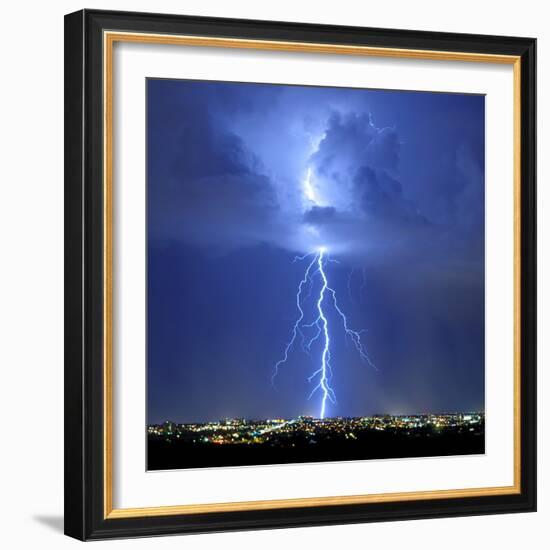 Blue Lightning Sq-Douglas Taylor-Framed Photo