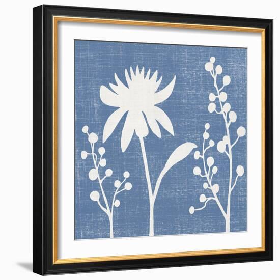 Blue Linen I-Megan Meagher-Framed Art Print