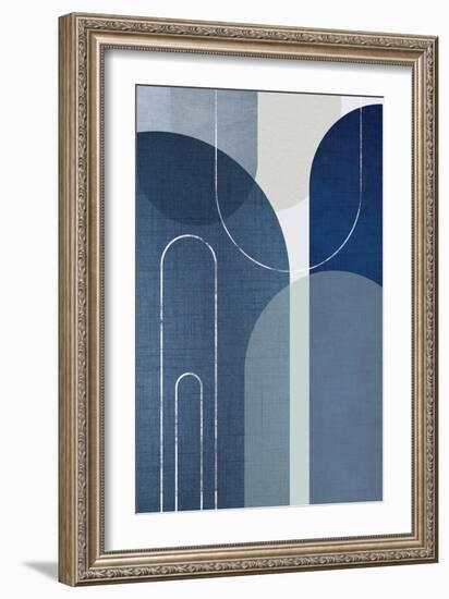 Blue Linen MidCentury 1-Urban Epiphany-Framed Art Print