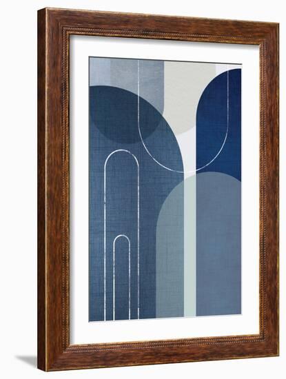 Blue Linen MidCentury 1-Urban Epiphany-Framed Art Print